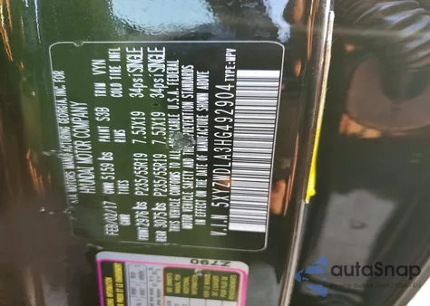 2017 Hyundai Santa Fe Sport из США, поврежденный, VIN 5XYZWDLA3HG492904